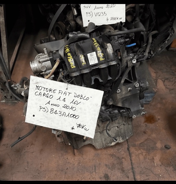 Motore Fiat Doblo Cargo 1.4 16V Anno 2010 Codice Motore 843A1000 70KW